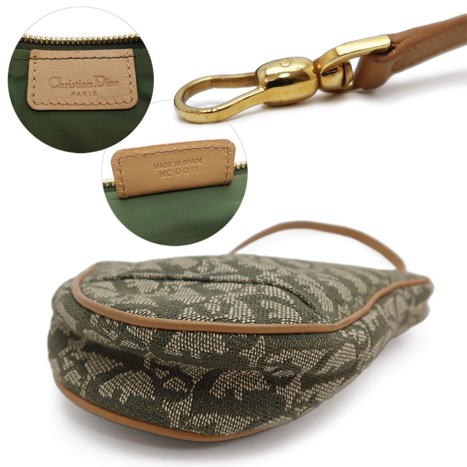 クリスチャン ディオール トロッター サドルポーチ ジャカード×カーフ