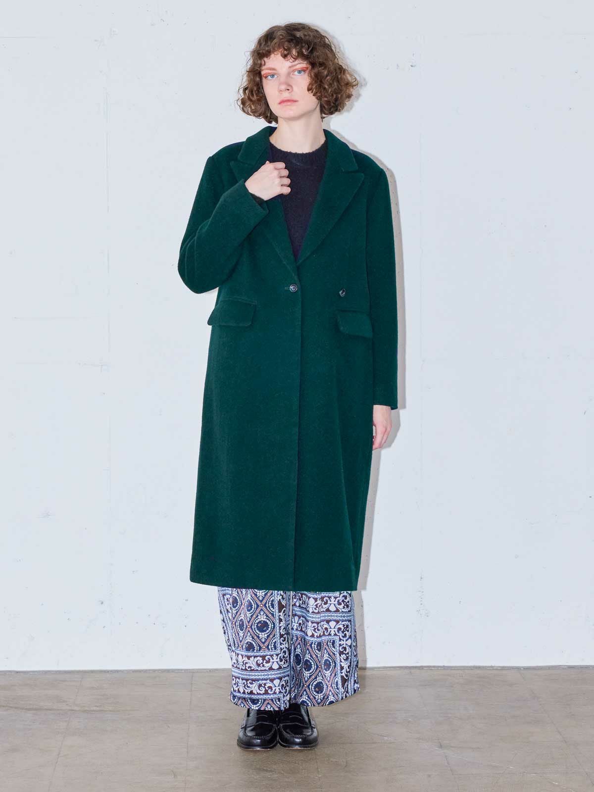 MIDIUMISOLID for Ladies ピークドラペルロングコート(3-1496/3-1497/3