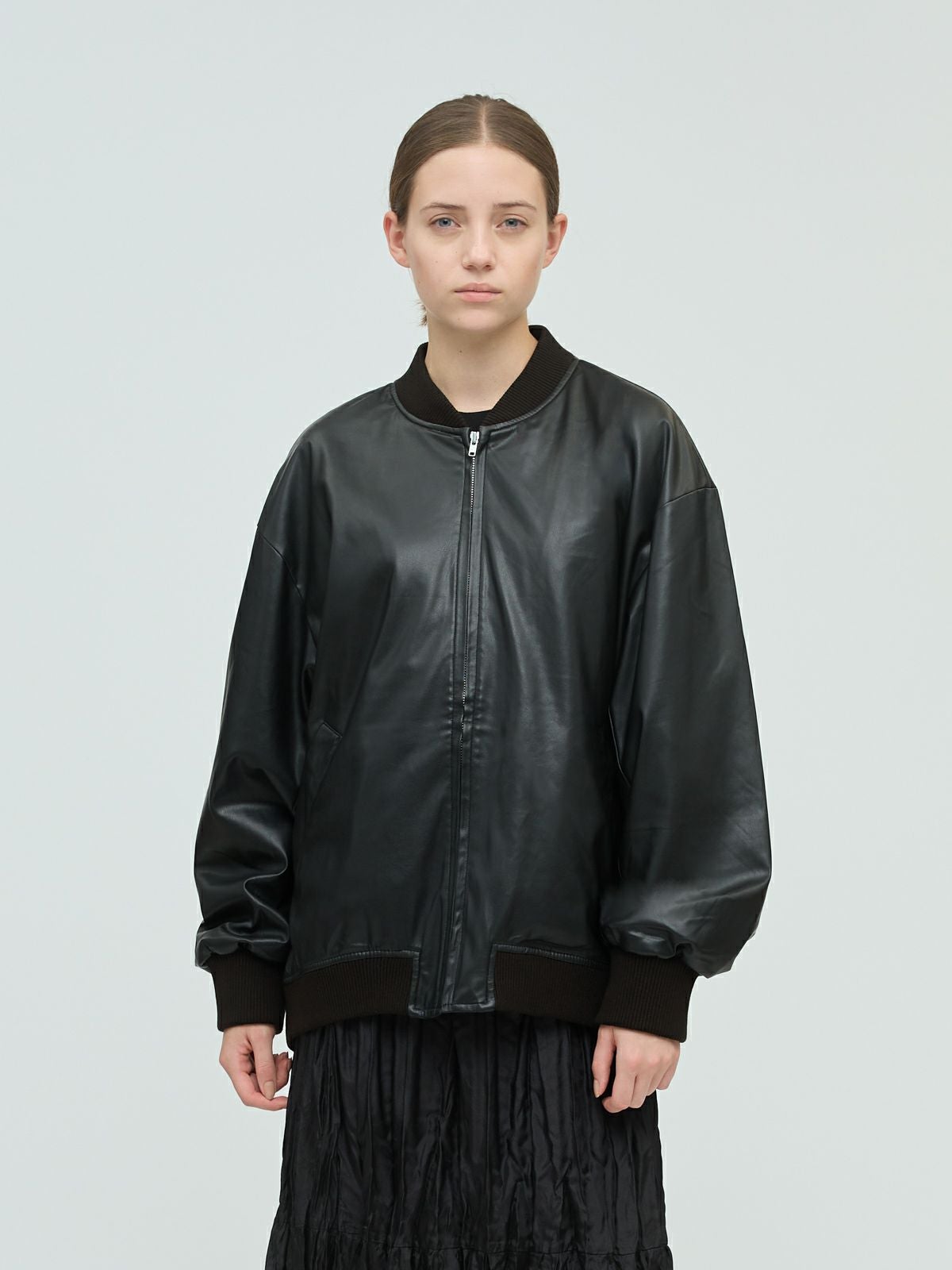 mizuiro ind シンセティックレザージップブルゾン｜ MARcourt ONLINE