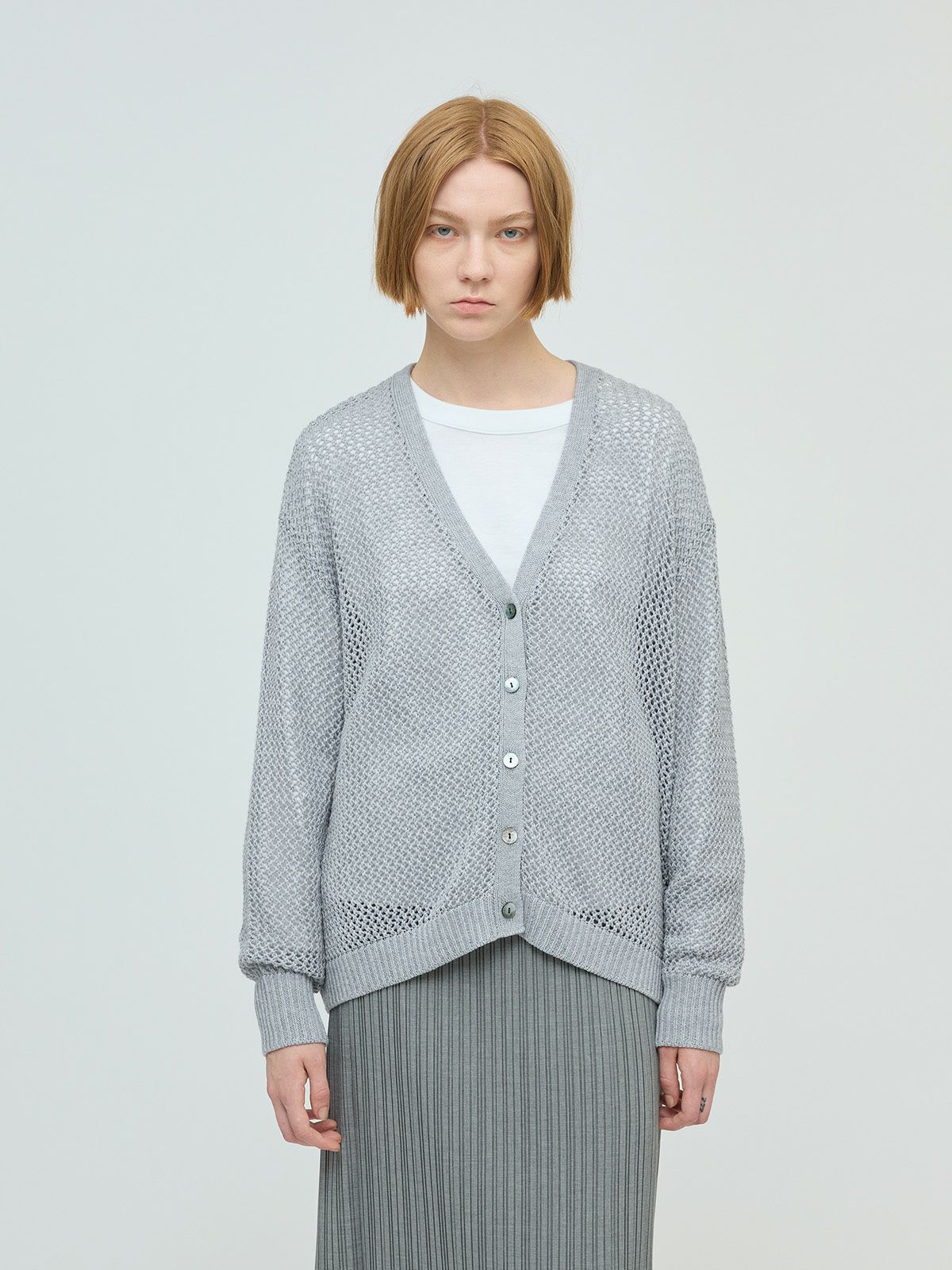 mizuiro ind メッシュVネックカーディガン｜ MARcourt ONLINE STORE