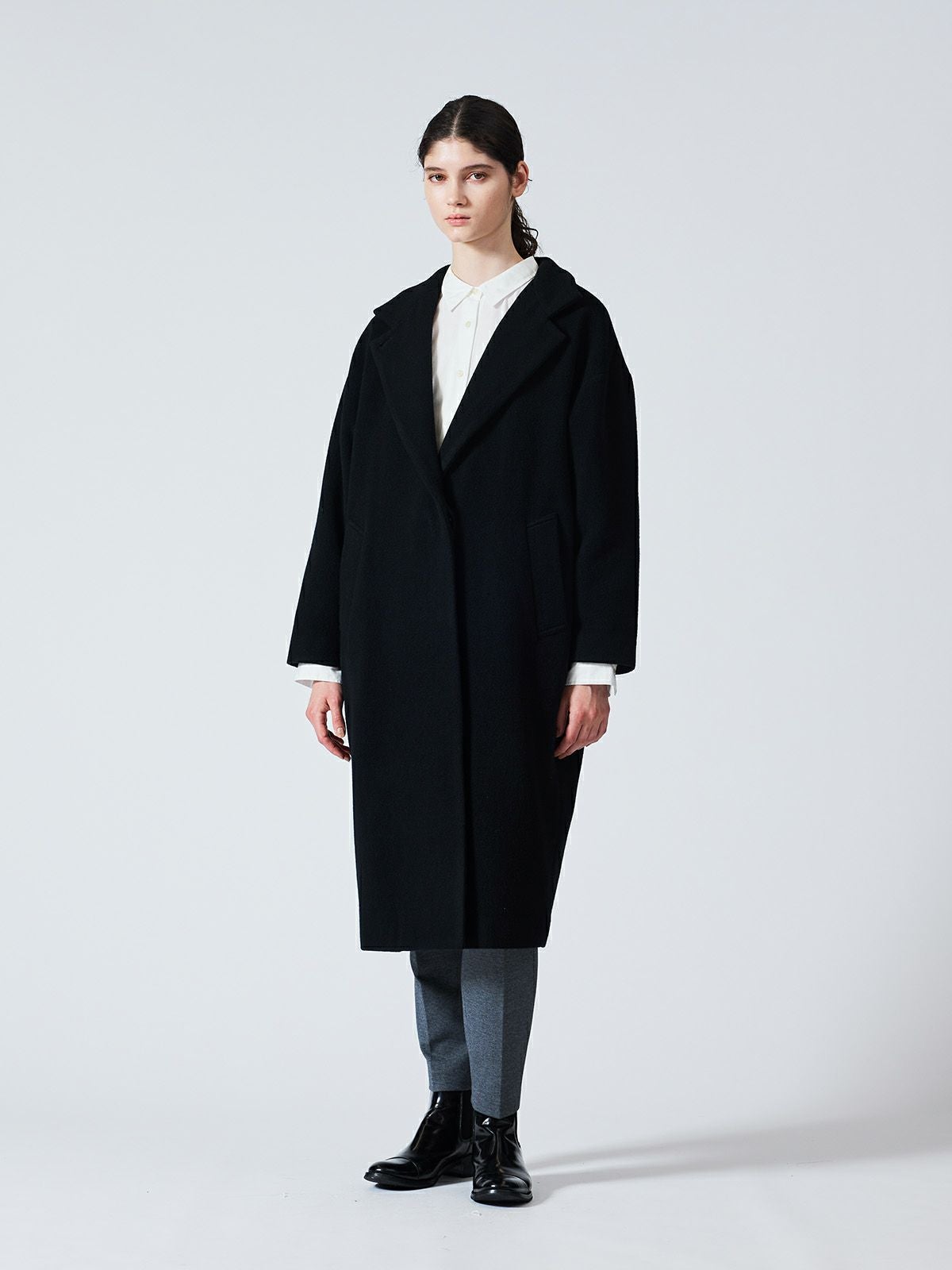 mizuiro ind ウールブレンドスタンドカラーコート｜ MARcourt ONLINE