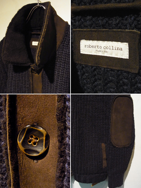 roberto collina（ロベルトコリーナ） ムートン×ウールカーディガン