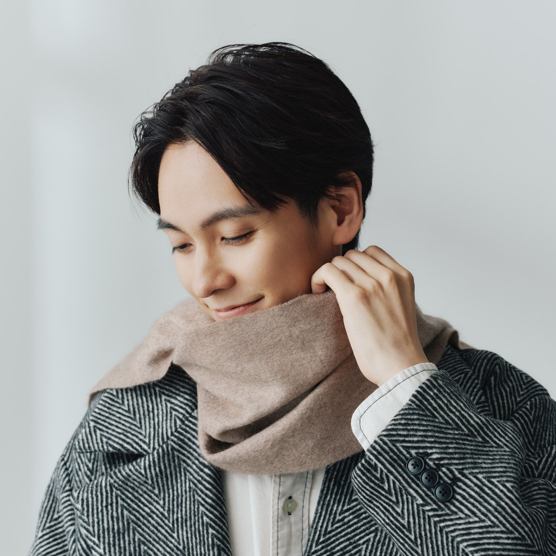 無染色】カシミヤ100%無地マフラー＜ブラウン＞ | Maria Rouk（マリア