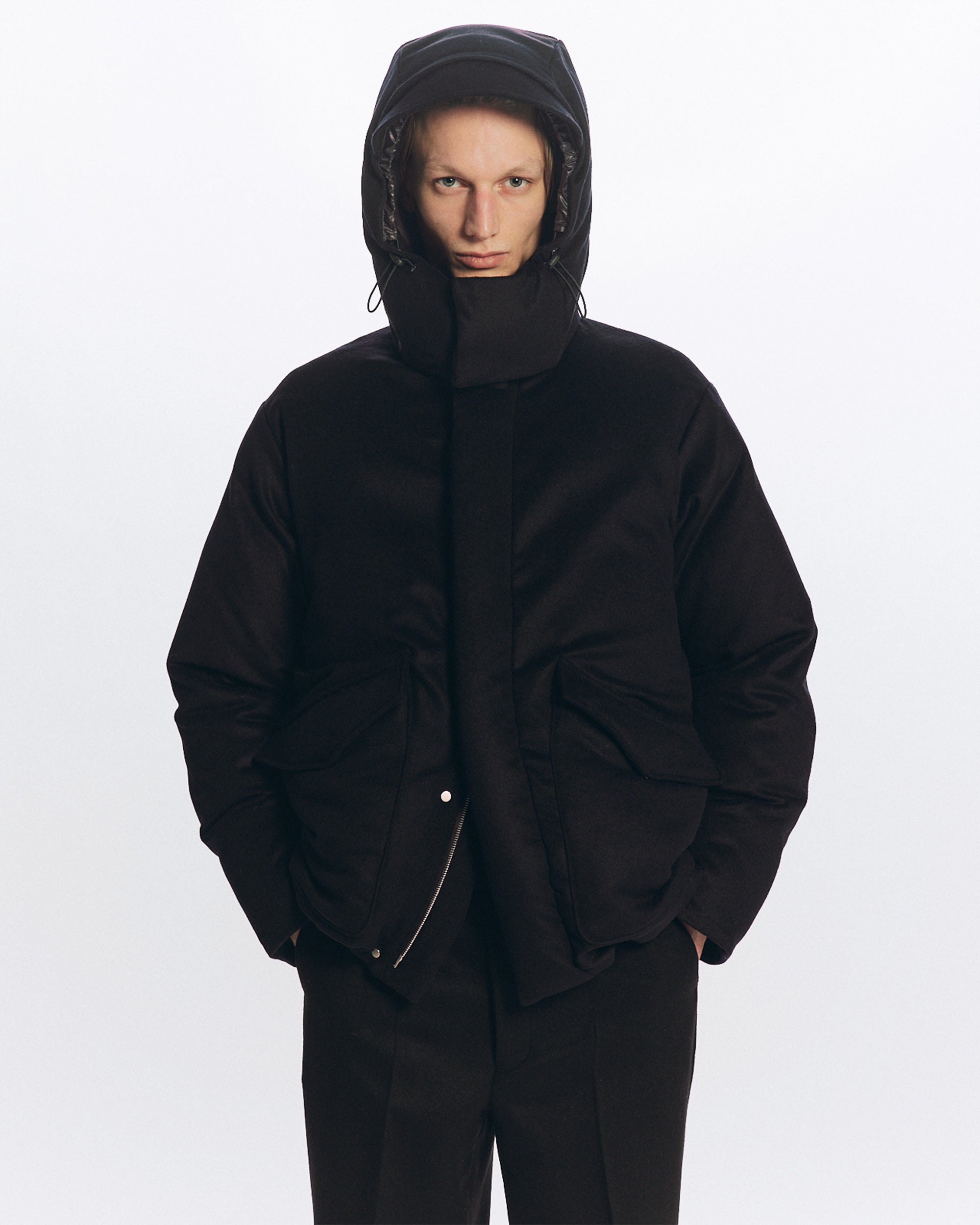 カシミヤフランネル / カシミヤダウンジャケット, D Navy – MARKAWARE