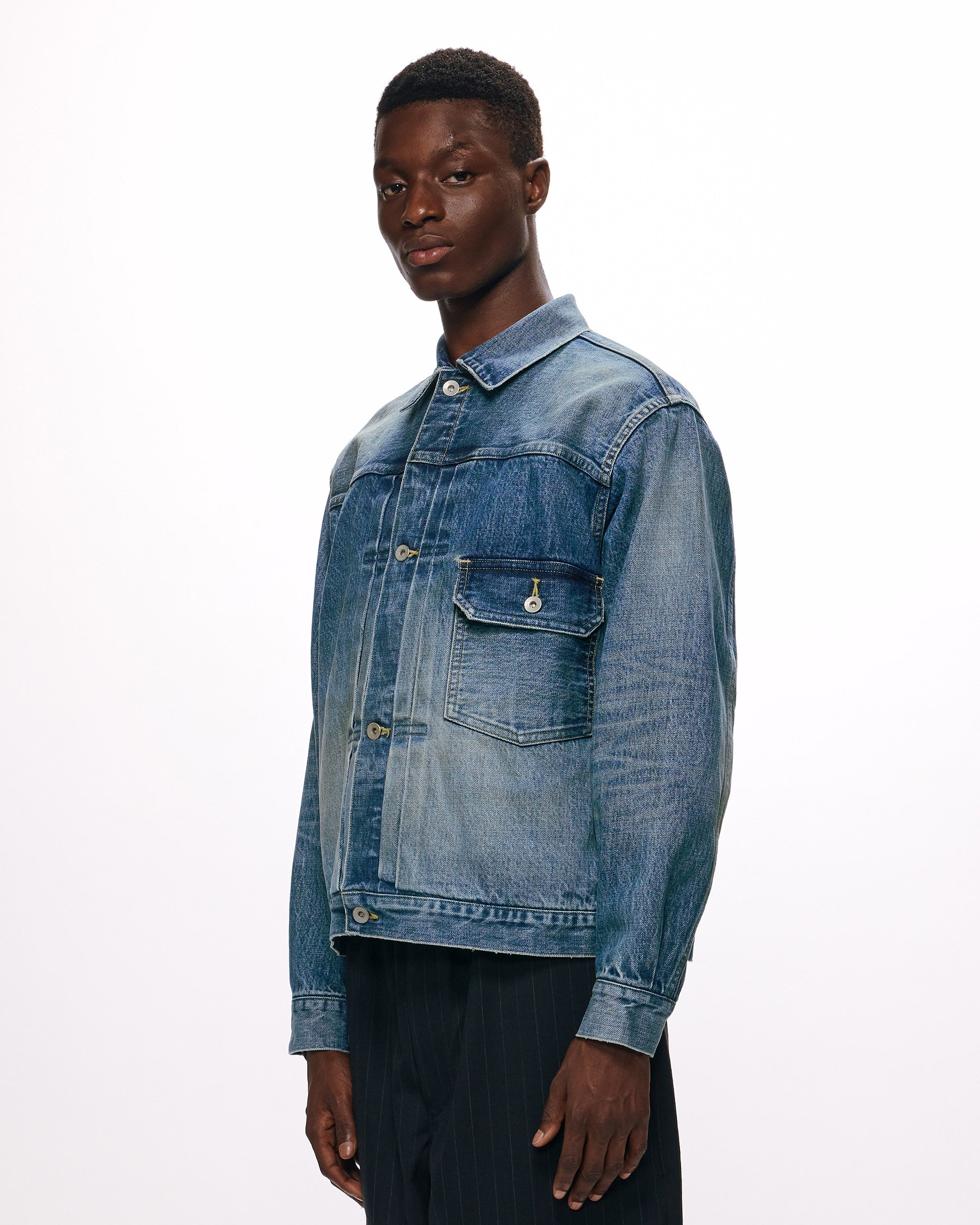 ORGANIC COTTON 13.5oz SELVEDGE DENIM TYPE-1 DENIM JACKET, Used