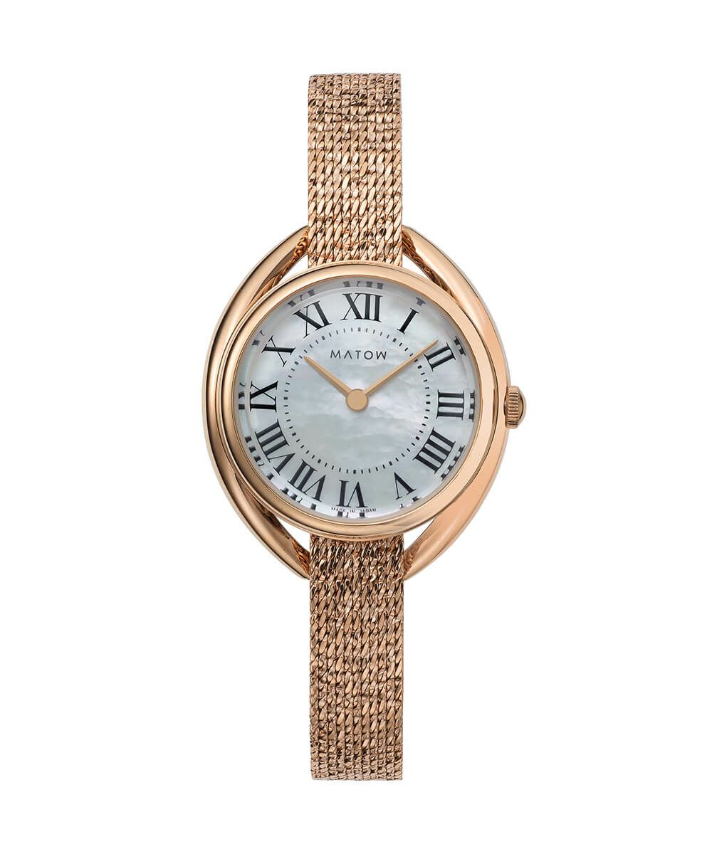 MATOW マトウ SHIKI ROUND ROSE GOLD 藍炭 / 金花 レディース 腕時計