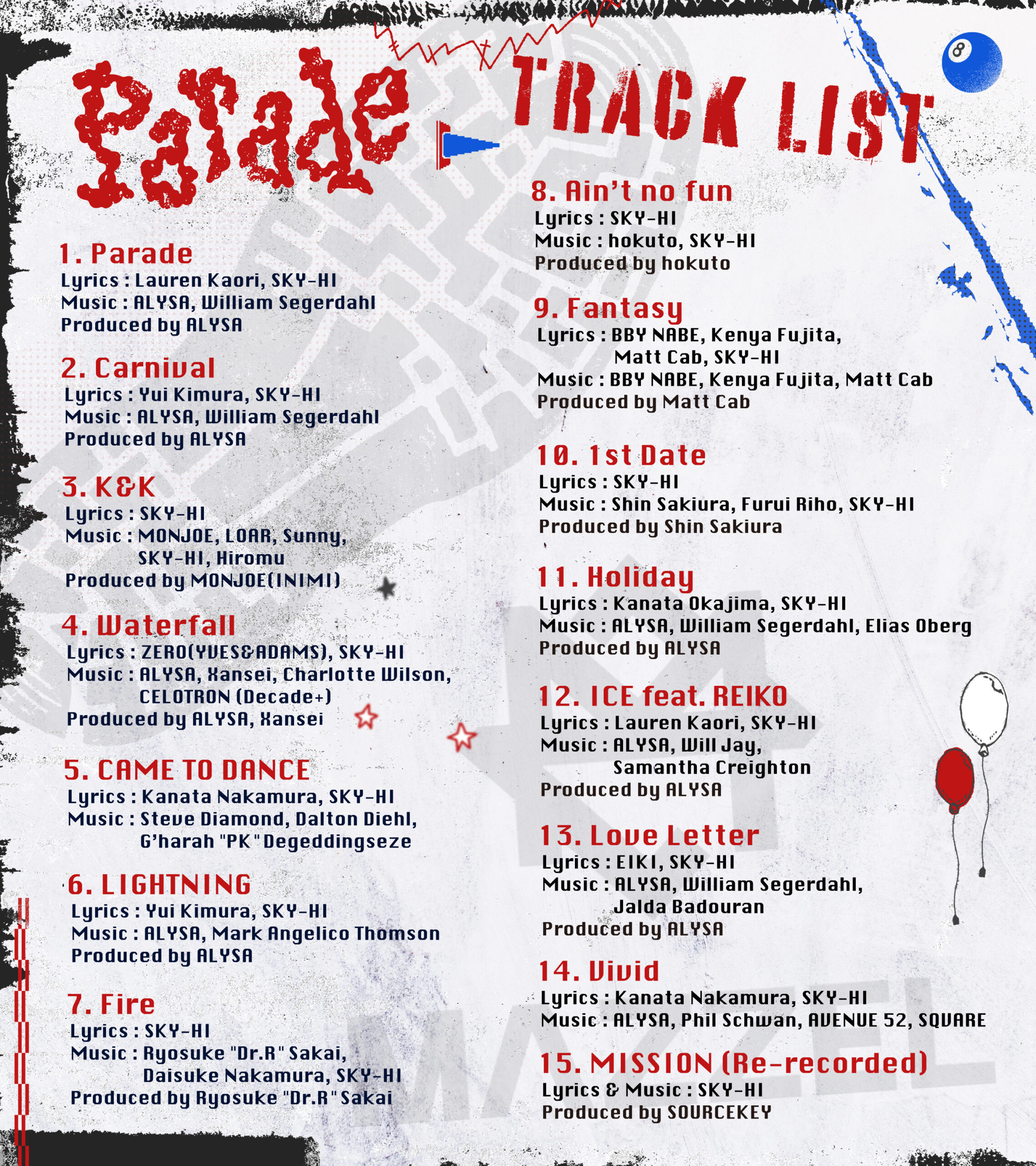 MAZZEL 1st Album『Parade』トラックリスト公開！ | MAZZEL