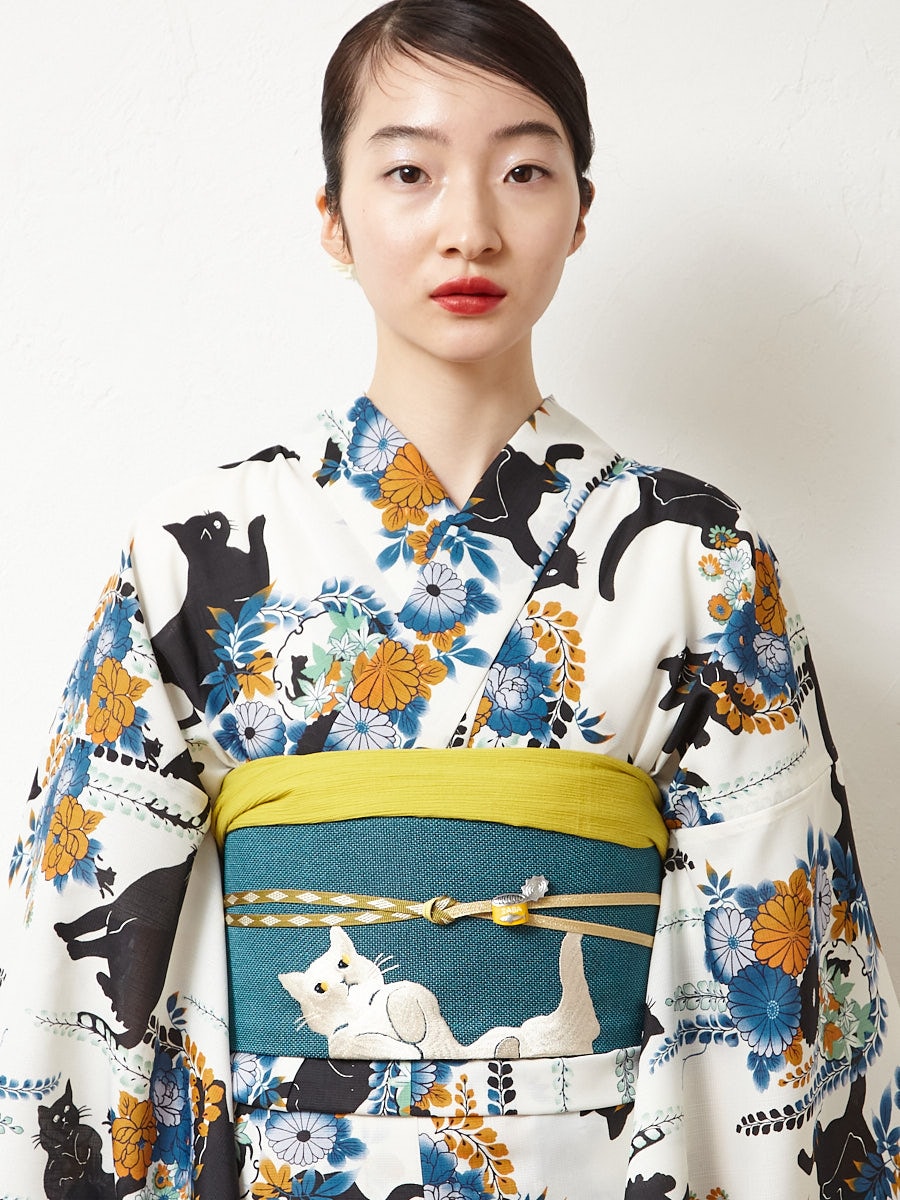 浴衣単品「 夜空猫 」(FREE パープル): ふりふ ｜ミマツグループ