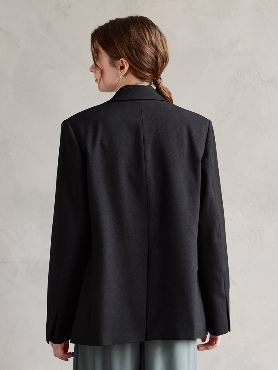 ツイード調ダブルテーラードジャケット(M ブラック): AIMER | エメ