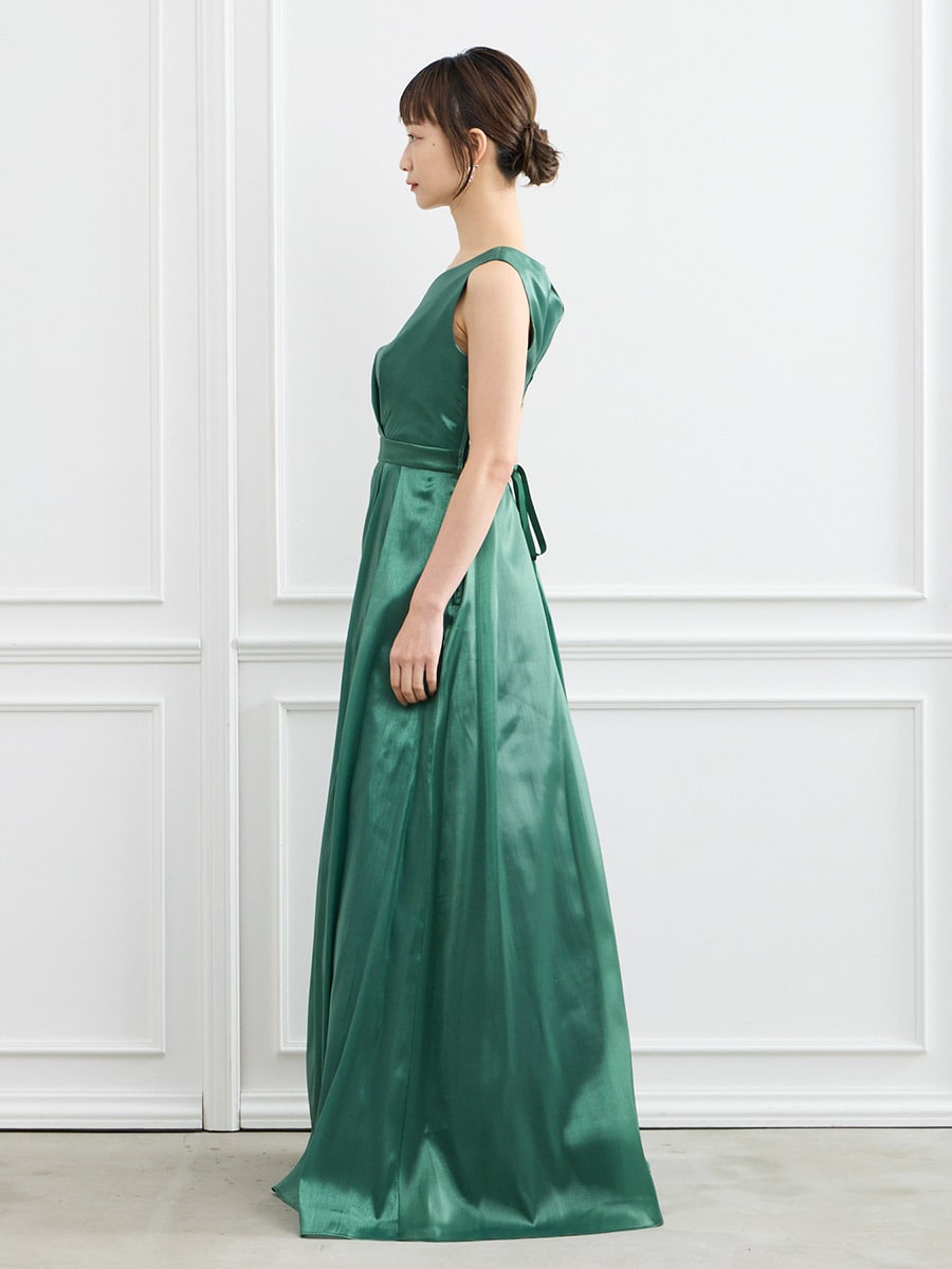 WEB限定】オーガンジーカラーロングドレス(M グリーン): AIMER | エメ