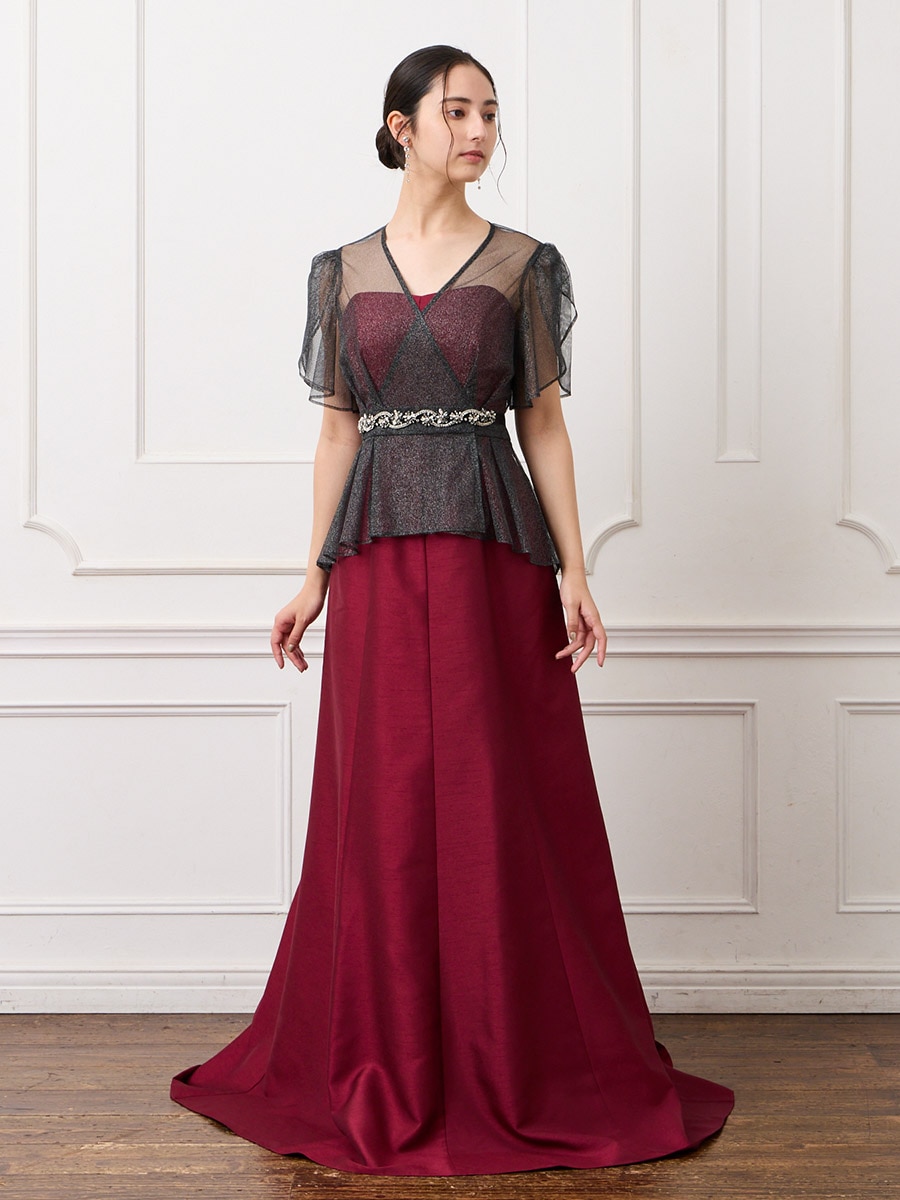 シャンタンマーメイドロングドレス(M ブラック): AIMER | エメ