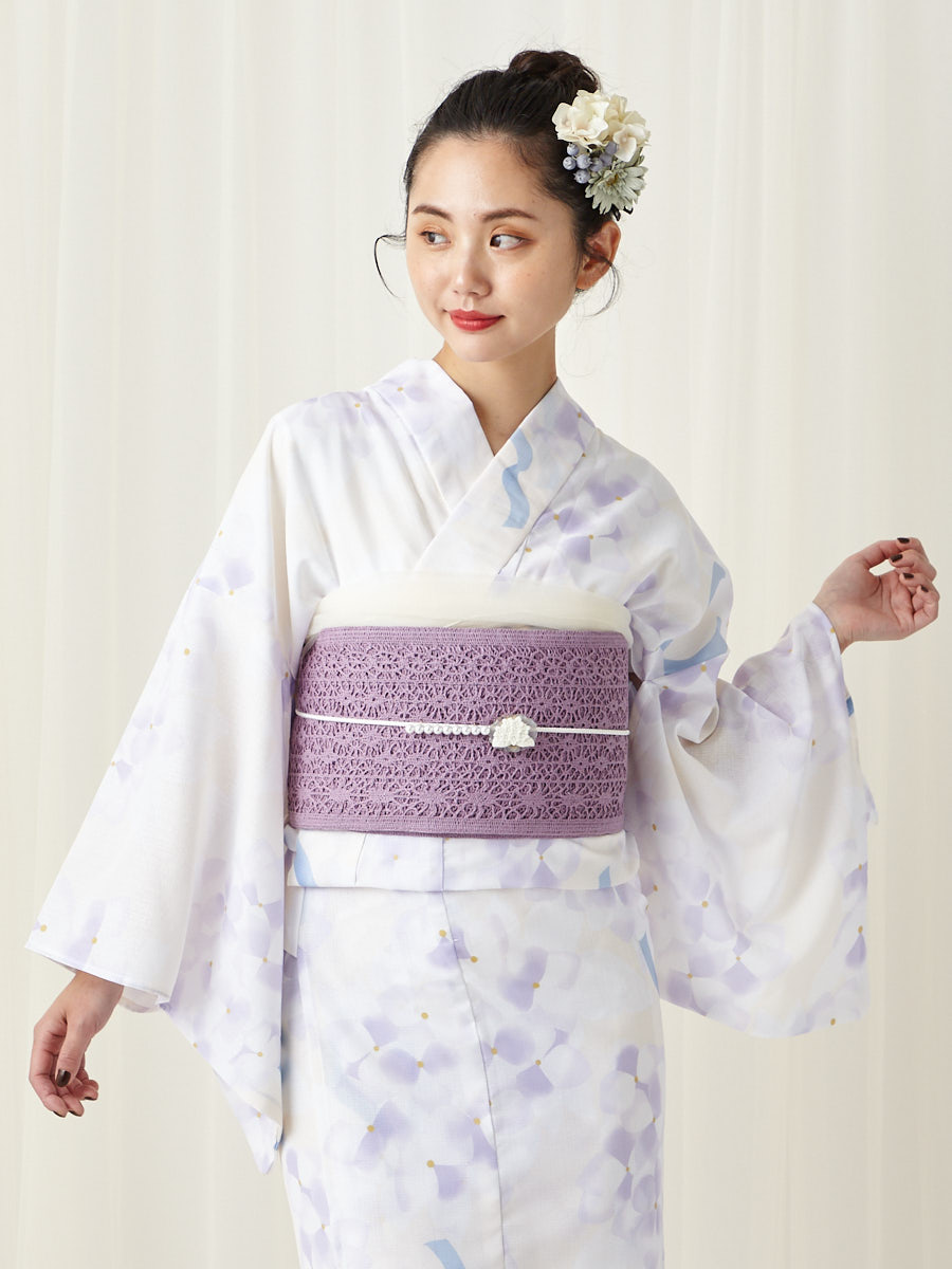 きもの道楽 花柄 浴衣 紫洗えるふりふ撫子萩