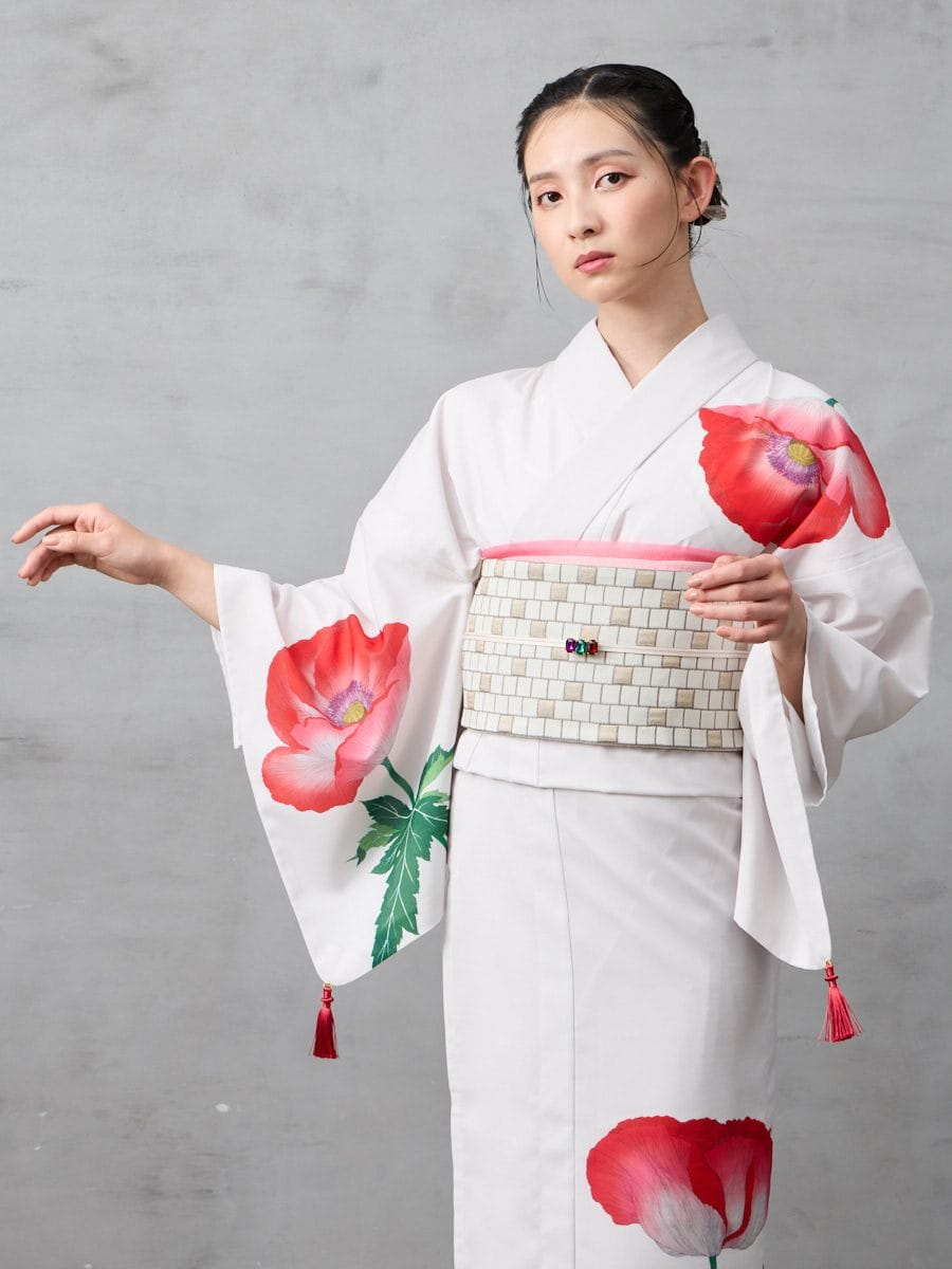 浴衣単品「 芥子 」(FREE オフホワイト): ふりふ ｜ミマツグループ