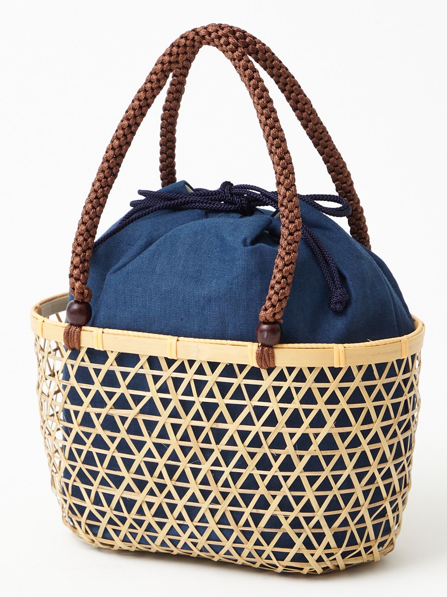 ラスト1点】麻巾着付きかごバッグ(FREE ピスタチオ): ふりふ ｜ミマツ