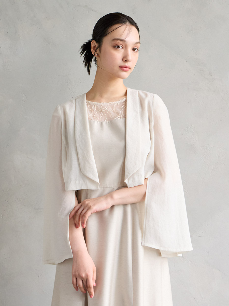 試着キャンペーン対象】ショールカラースリットスリーブ オケージョン