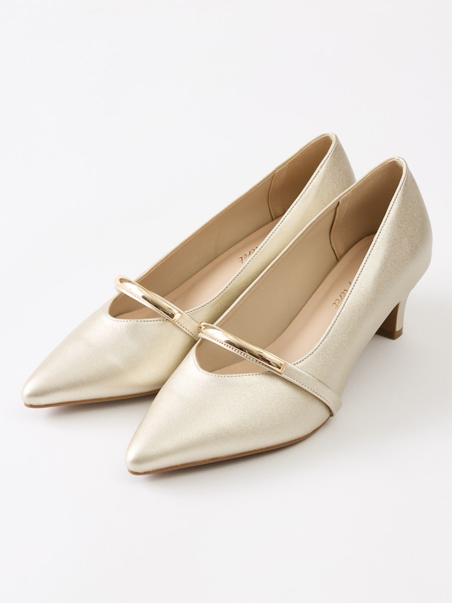 メタリックバー付きパンプス(S ゴールド): AIMER | エメ ｜ミマツ