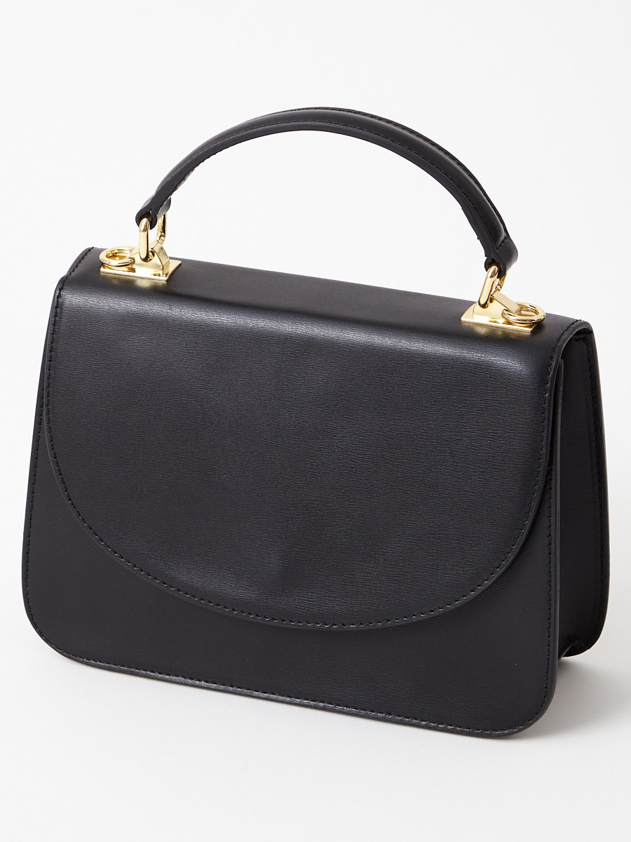 イタリアンレザー2WAYフラップハンドバッグ(FREE ブラック): AIMER