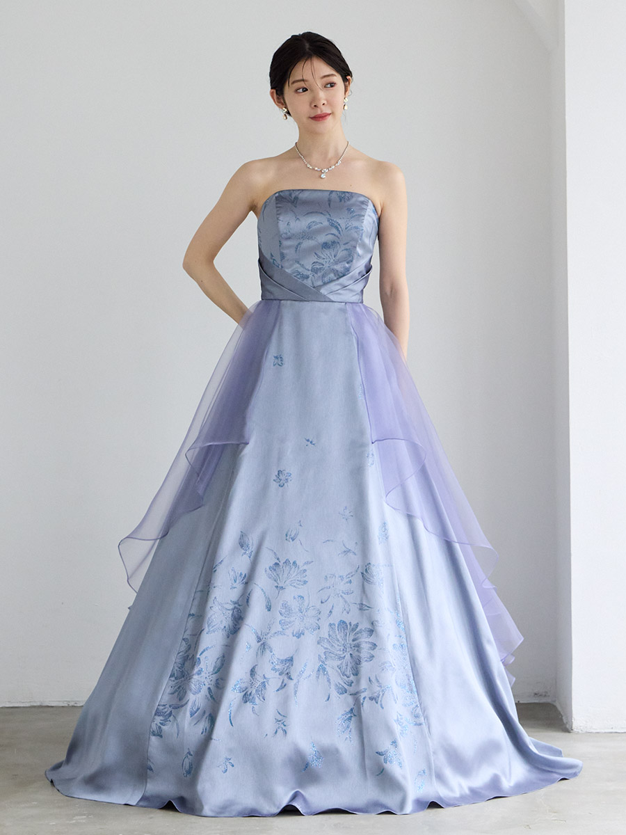 Lirene/タスラン×ラメグリッターAラインロングドレス(M レッド): AIMER