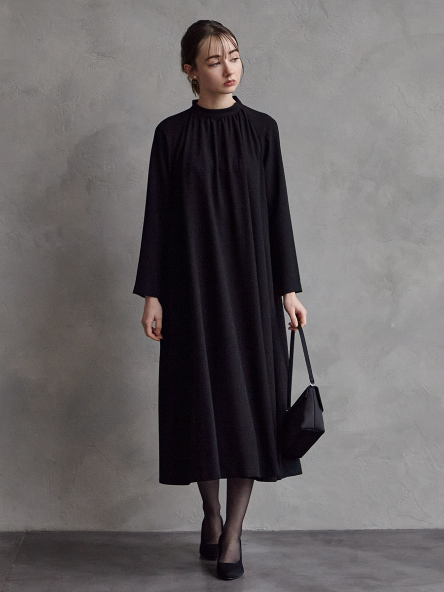 喪服・礼服】【ウォッシャブル】ラグランスリーブテントラインブラック