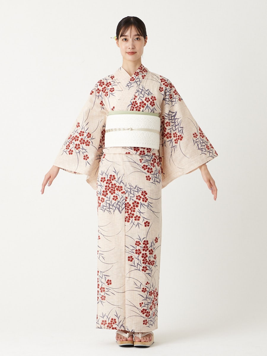 浴衣単品「 撫子 」(FREE オフホワイト): ふりふ ｜ミマツグループ