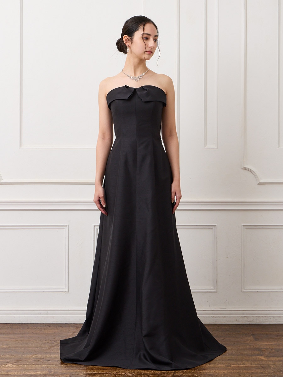 シャンタンマーメイドロングドレス(M ブラック): AIMER | エメ