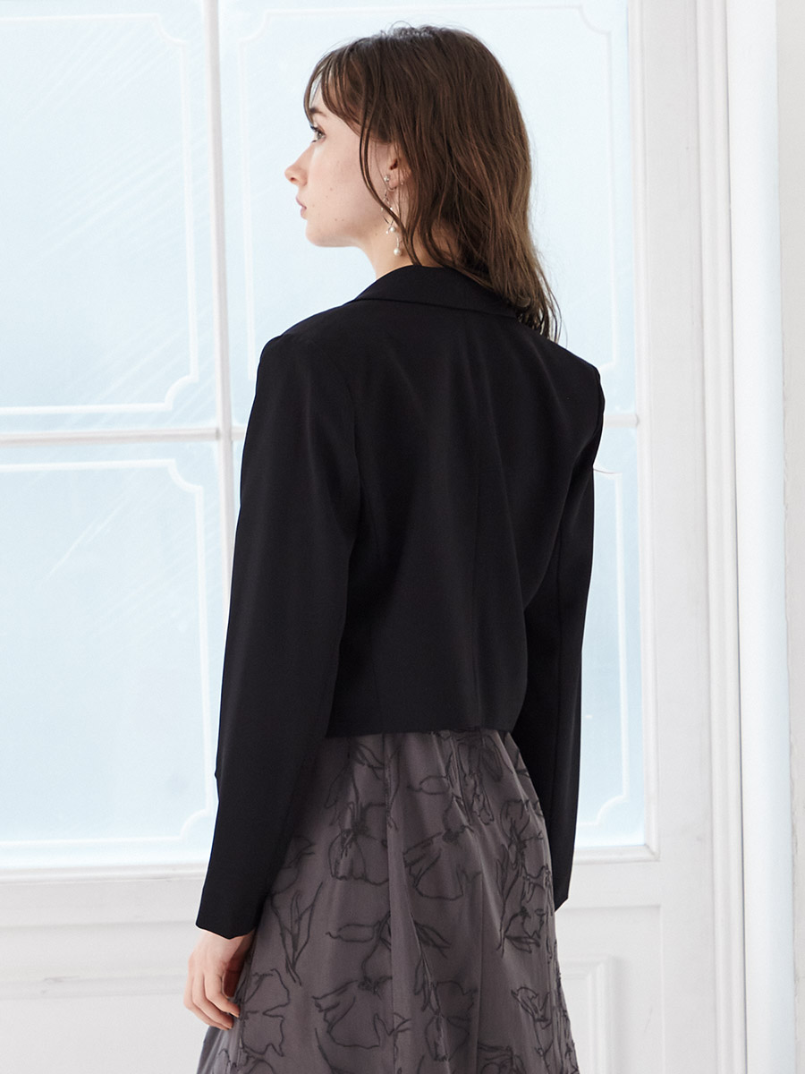 試着キャンペーン対象】ショールカラージャケット(M ブラック): AIMER