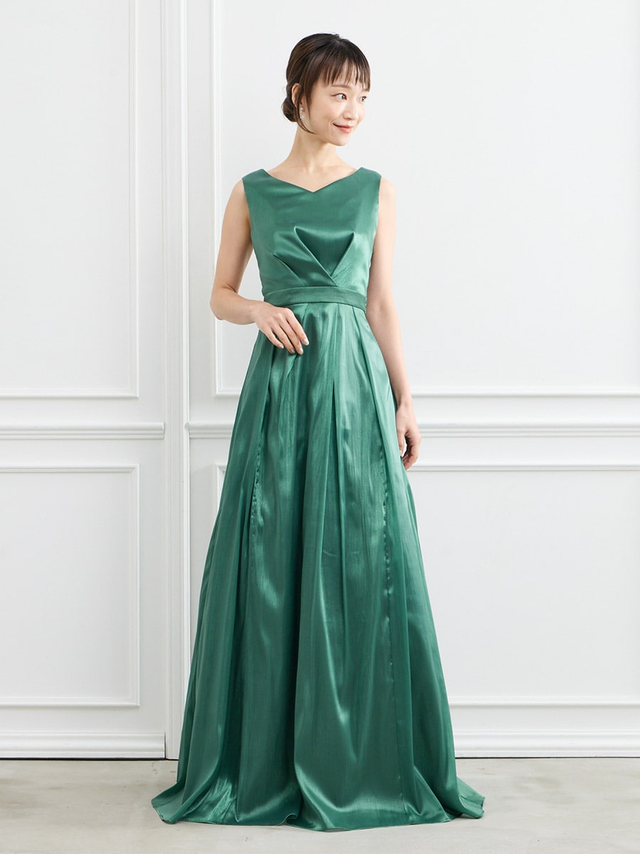 WEB限定】オーガンジーカラーロングドレス(M グリーン): AIMER | エメ