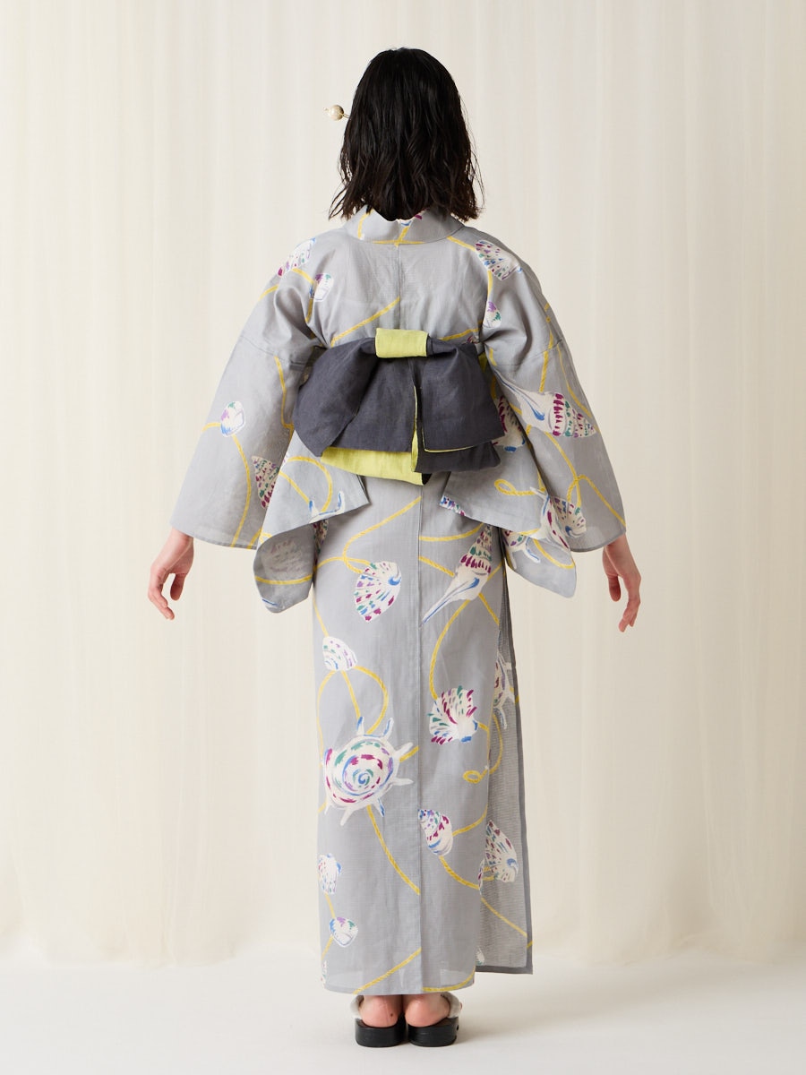 残りわずか】浴衣単品「 貝 」(FREE ライトグレー): ふりふ ｜ミマツ