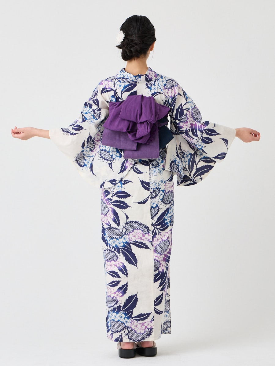 浴衣単品「 注染 額紫陽花 」(FREE ホワイト): ふりふ ｜ミマツ