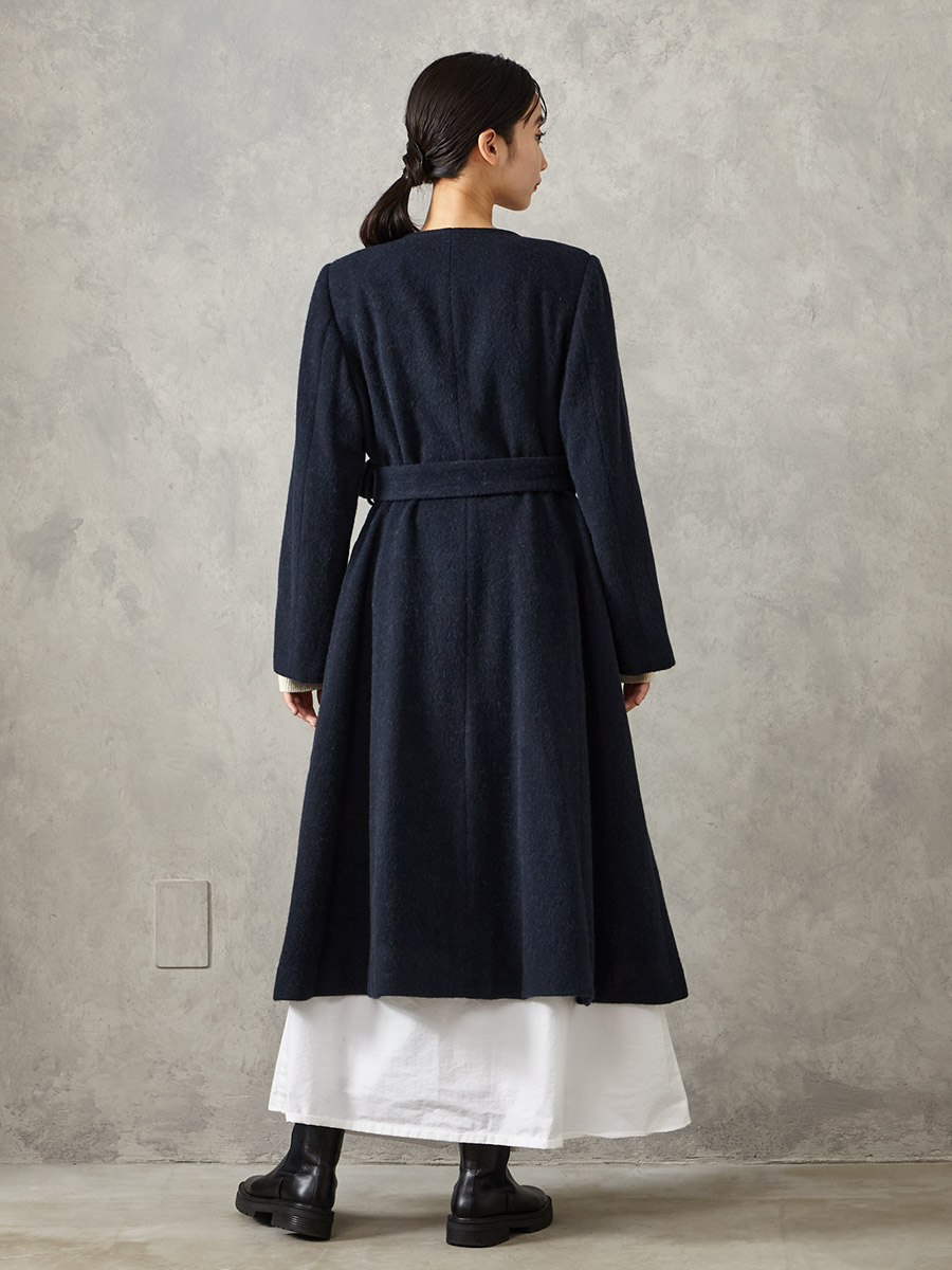 アルパカシャギーフィット＆フレアコート(L ライトグレー): AIMER