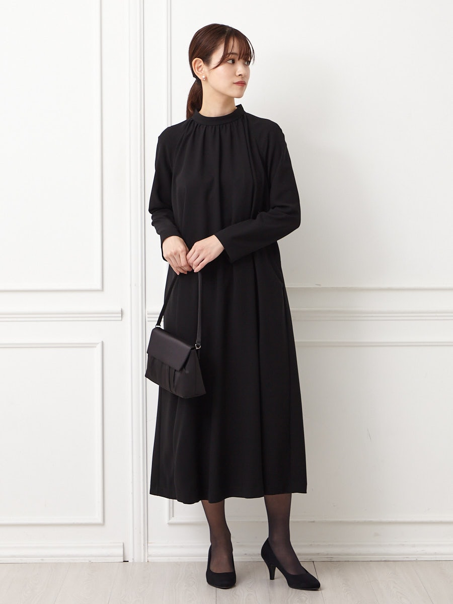 喪服・礼服】【ウォッシャブル】ラグランスリーブテントラインブラック