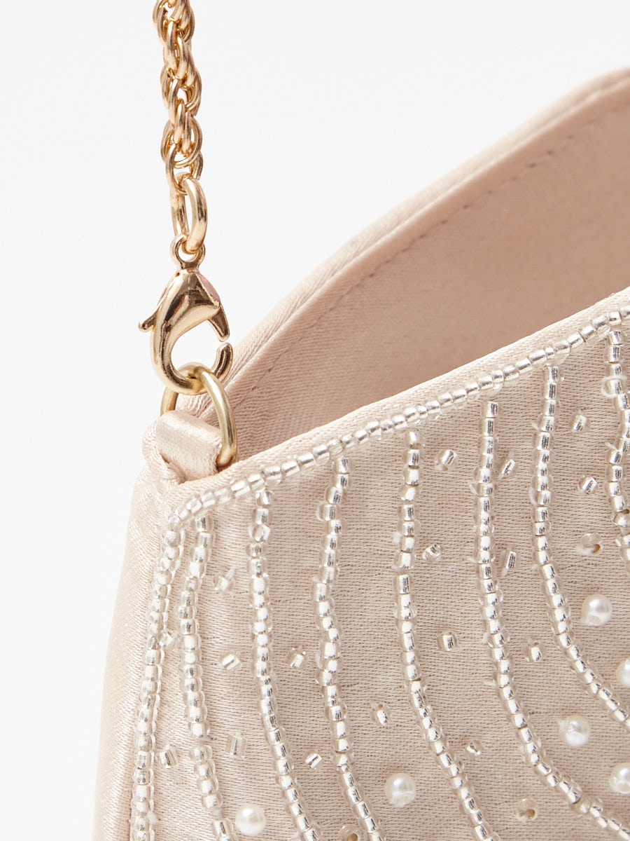 ハンドル付きビーズ刺繍バッグ(FREE ベージュ): AIMER | エメ ｜ミマツ