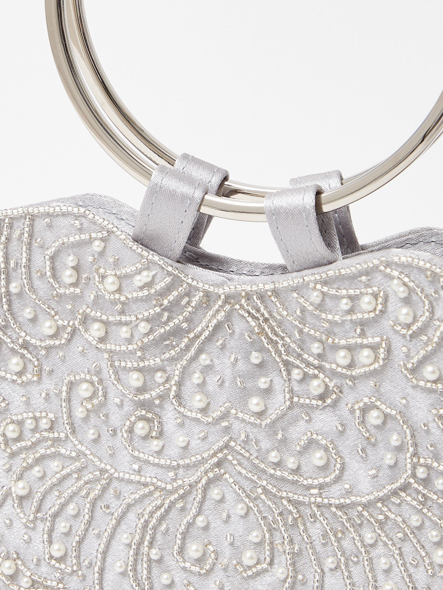 ハンドル付きビーズ刺繍バッグ(FREE ベージュ): AIMER | エメ ｜ミマツ