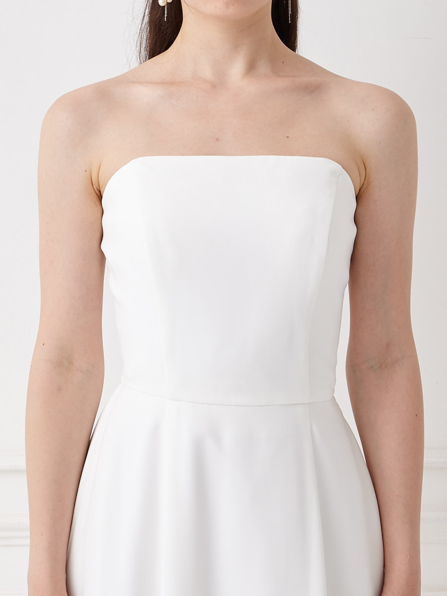 レースケープ付き2WAYホワイトドレス(M オフホワイト): AIMER | エメ