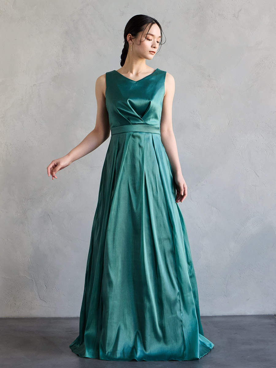 WEB限定】オーガンジーカラーロングドレス(M グリーン): AIMER | エメ