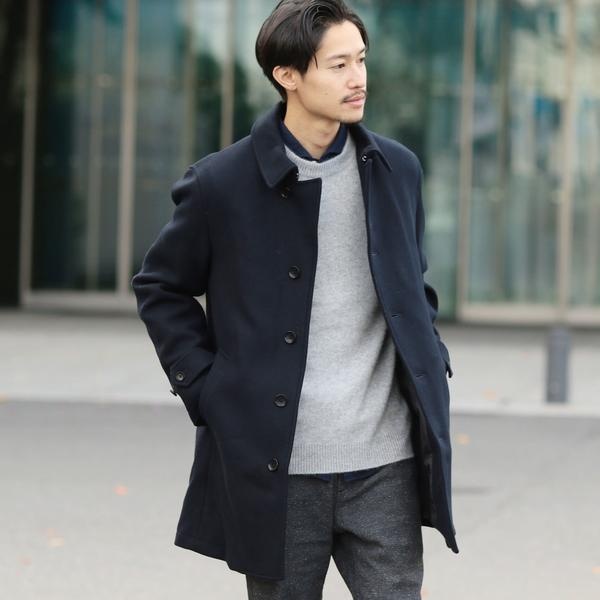 SHIPS（シップス） スーパー140'S メルトン シングル ロング Pコート