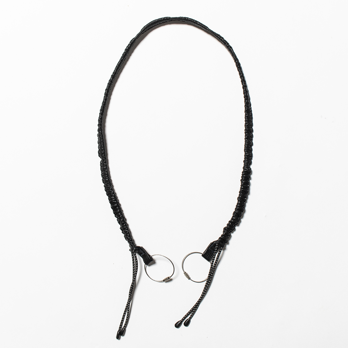 Bungee Leather Neck Strap Off Black | meanswhile