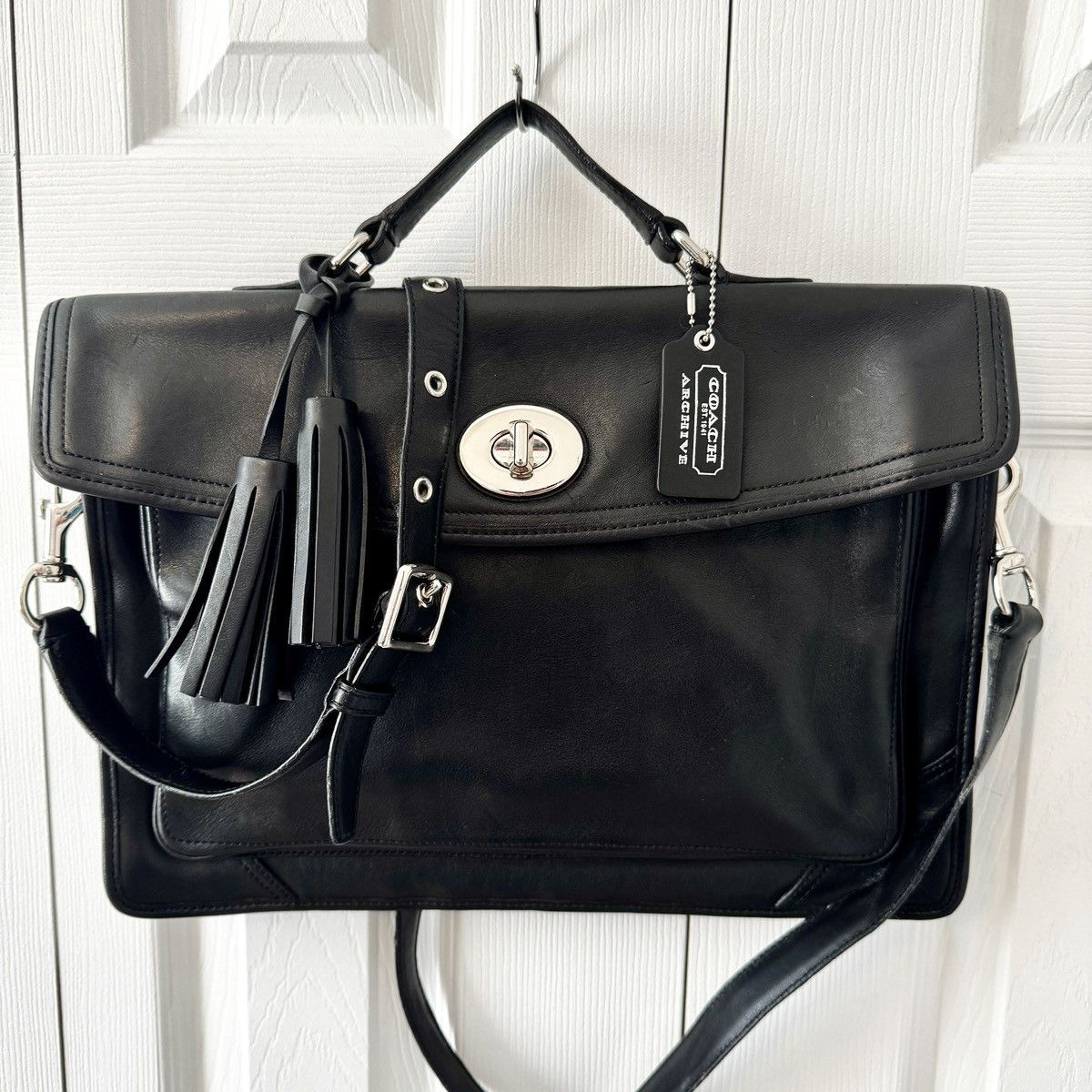 Coach × Vintage COACH ARCHIVE Leather Briefcase Vintage Bag Unisex