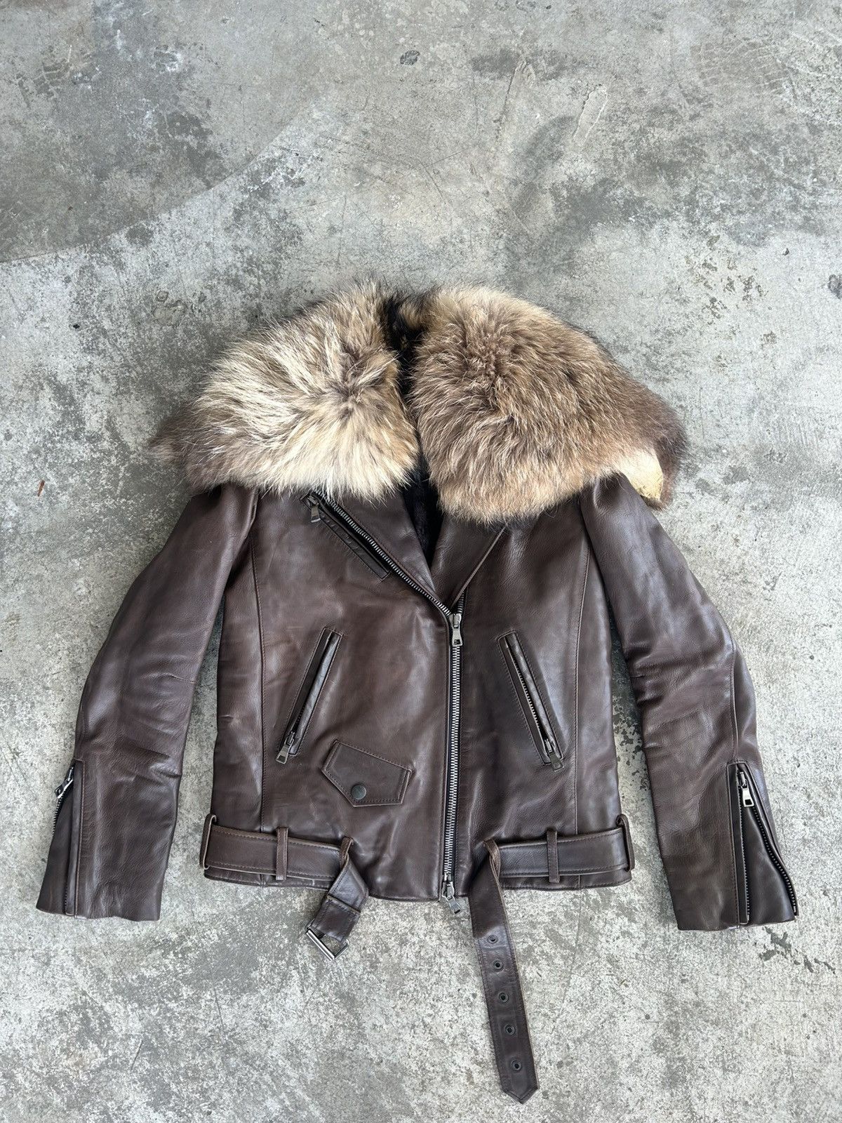 Balmain Balmain by Decarnin AW11 Brown Leather Fur Jacket | Grailed