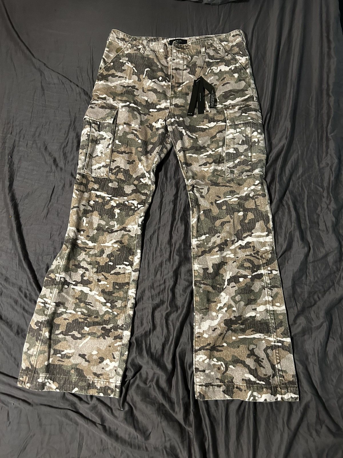 Amiri Amiri M65 Camo Kick Flare Cargo Denim BWNT | Grailed