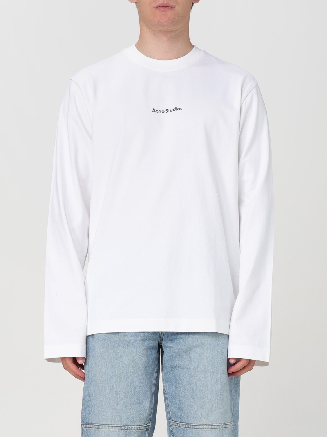 Acne Studios long-sleeve t-shirt with mini logo - White | CL0270