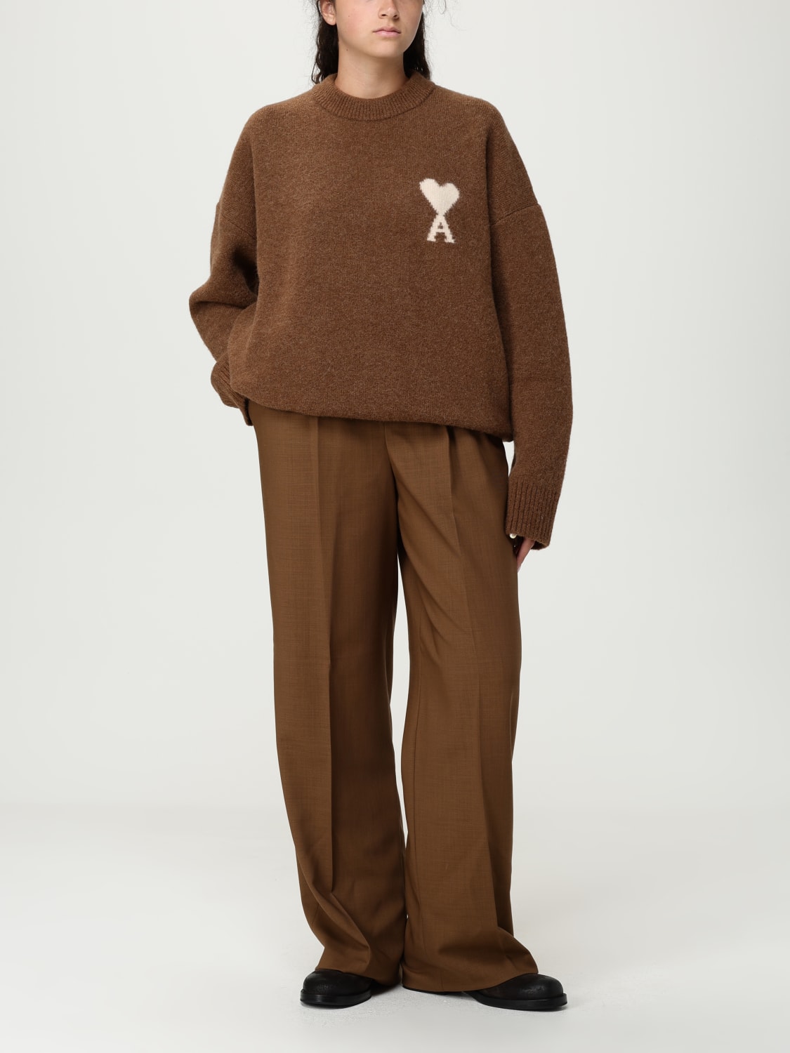 Ami Paris Sweatshirt woman - Brown | UKS836KN0135 | GIGLIO.COM