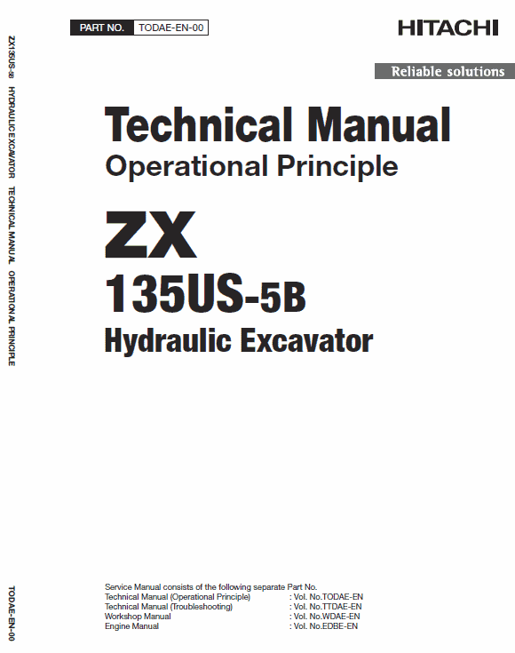 Hitachi ZX135US-5B Excavator Service Repair Manual