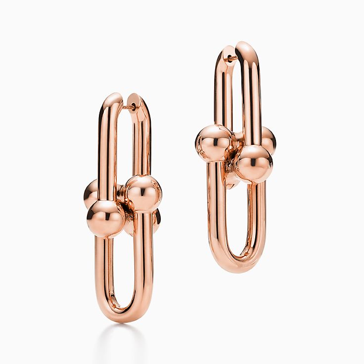 ティファニー ハードウェア リンク ピアス ローズゴールド（エクストラ