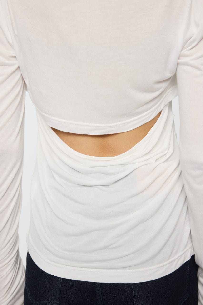 MOUSSY | 【WEB限定】SQUARE NECK GATHER トップス (Tシャツ