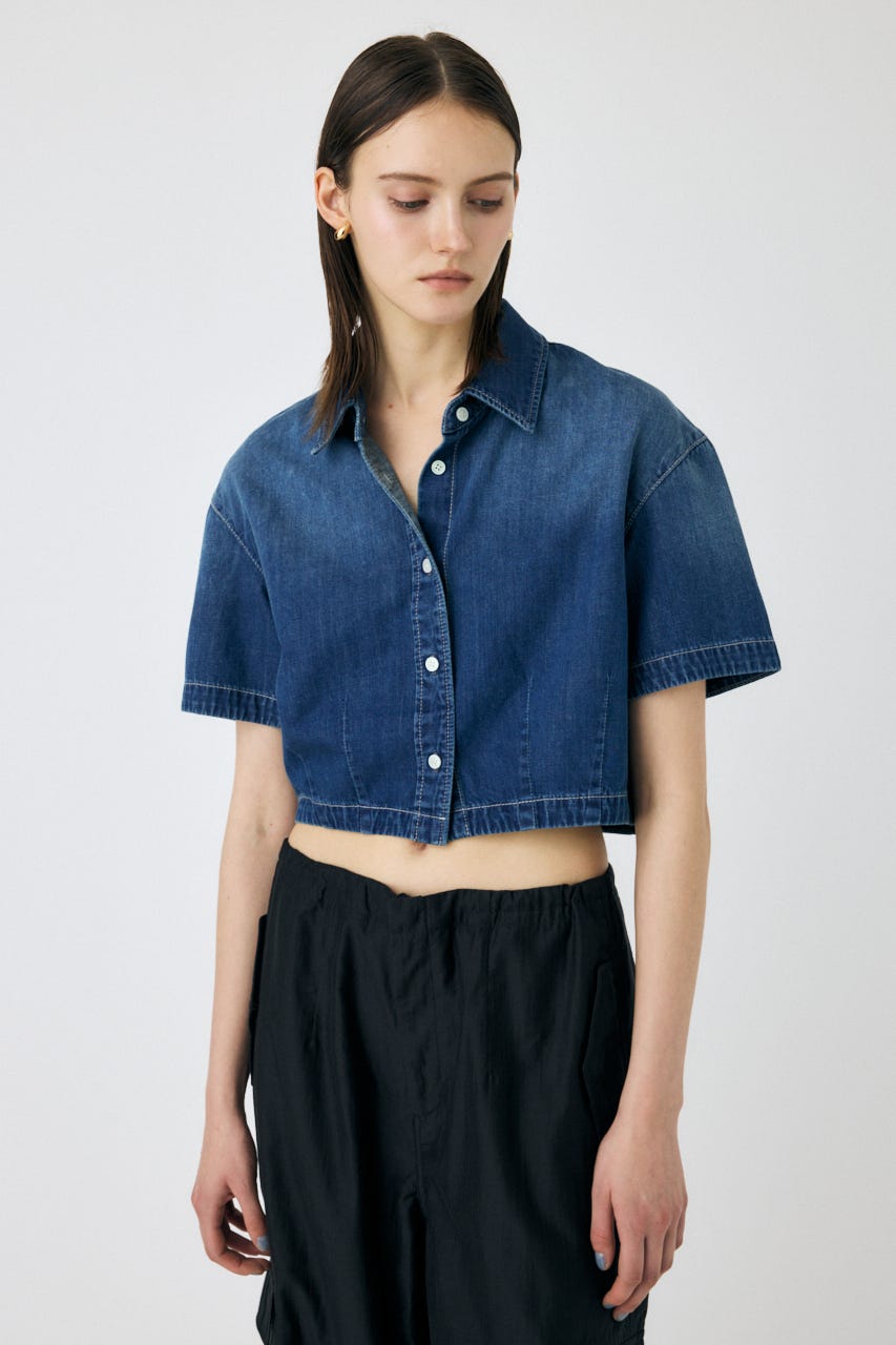 MOUSSY | DENIM CROP シャツ (シャツ・ブラウス ) |SHEL'TTER WEBSTORE