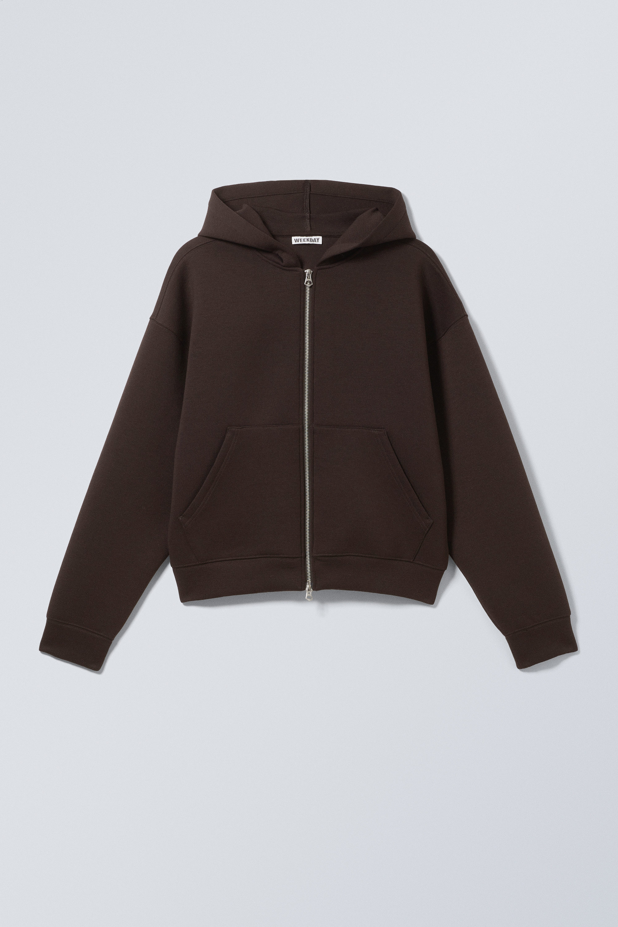 simon scuba zip hoodie - Dark Brown | Weekday WW