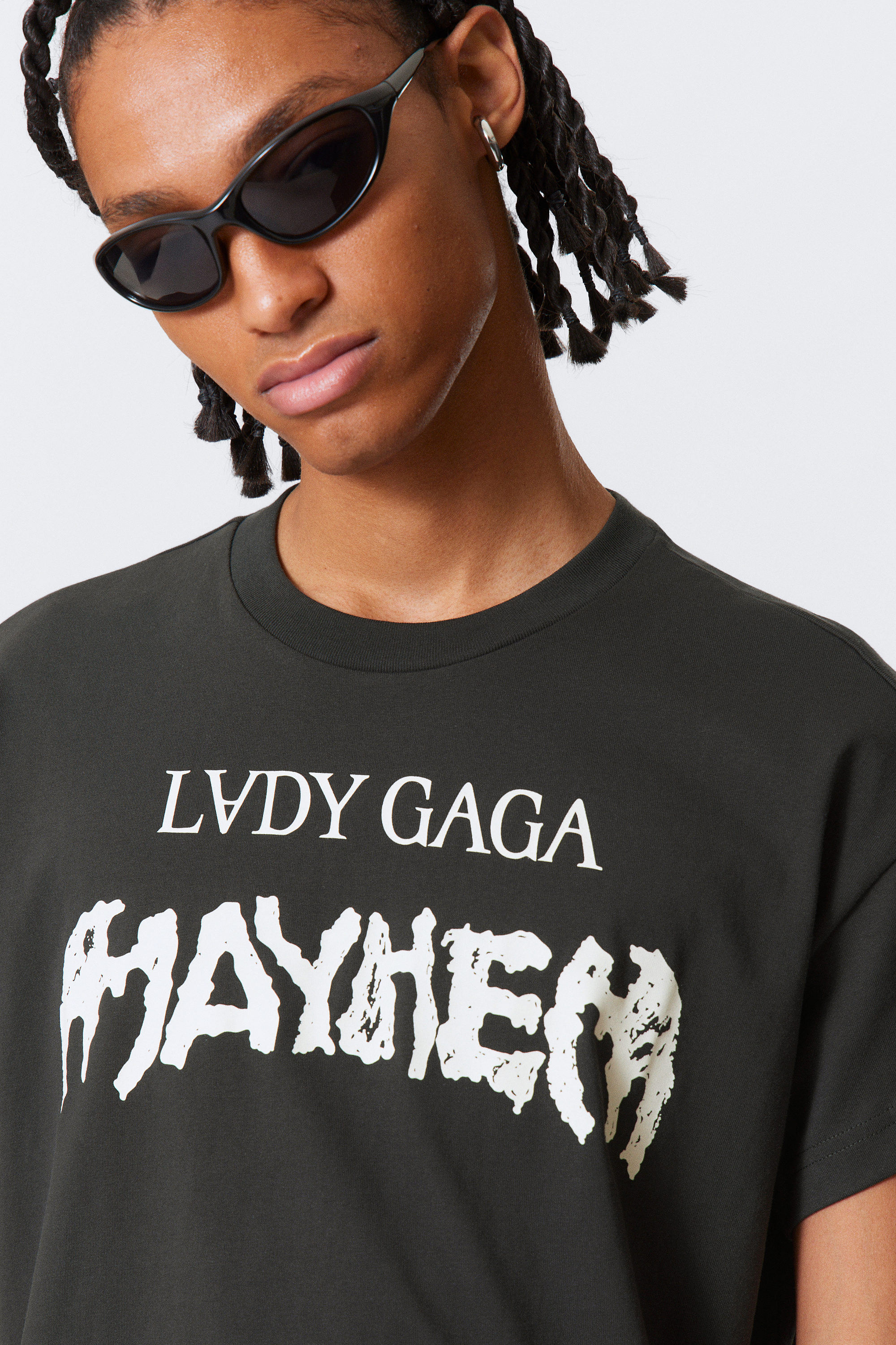 lady gaga short-sleeved t-shirt - Off-black | Weekday EU