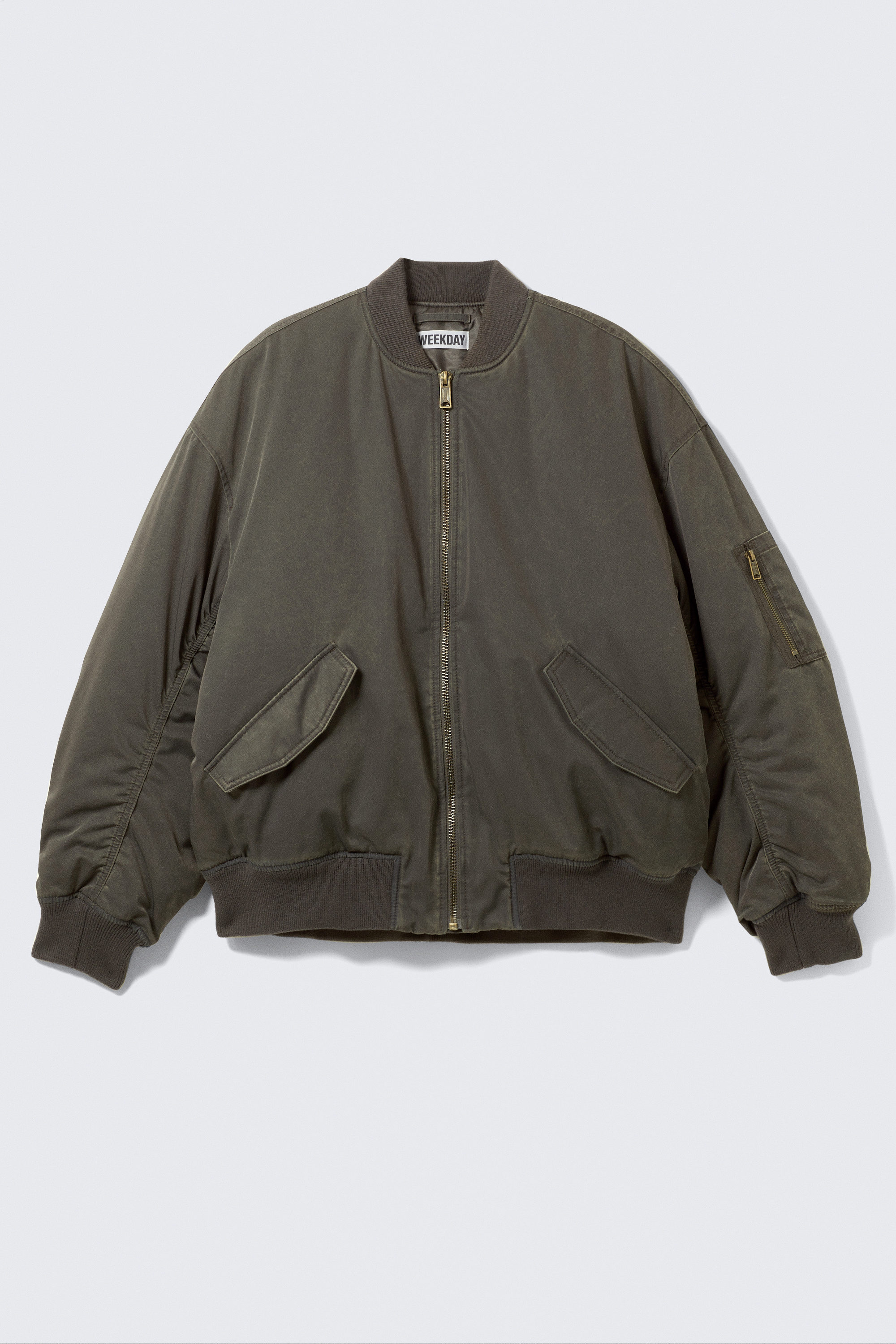 oversized twill bomber jacket - Dusty Mole | Weekday WW