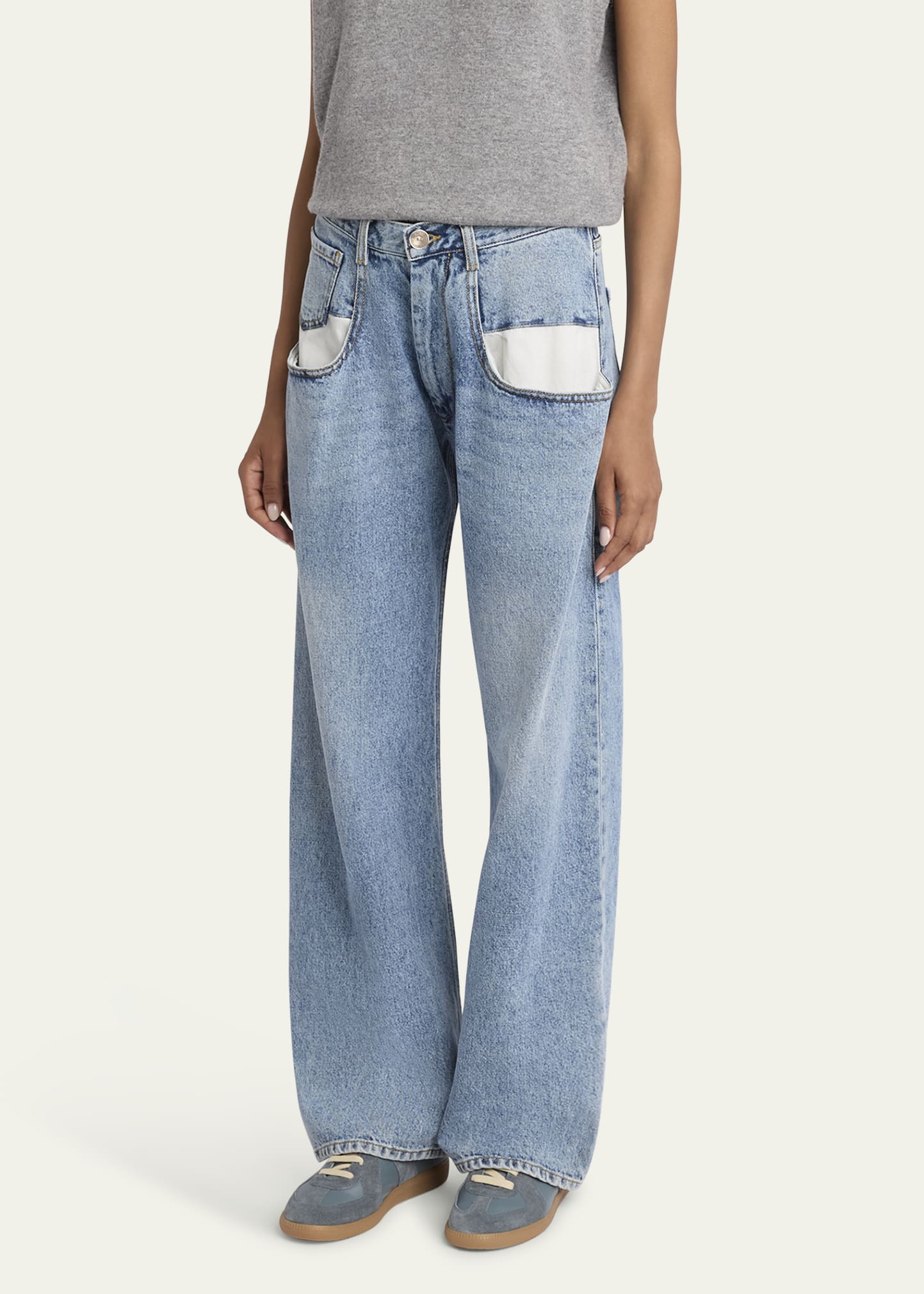 Maison Margiela 5-Pocket Wide-Leg Denim Pants - Bergdorf Goodman